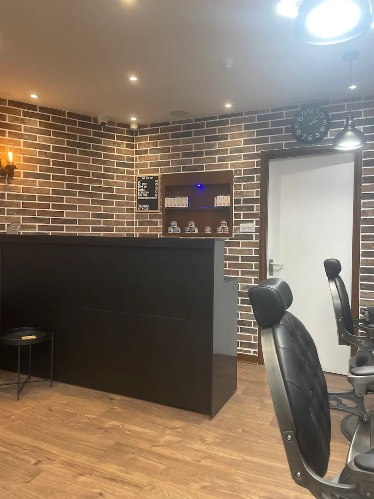 The reception desk and product shelf inside The Old Boy